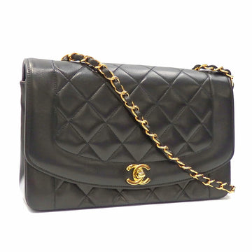 Chanel Bag Matelasse Diana 25 Ladies Black Gold Lambskin A01165 Cocomark