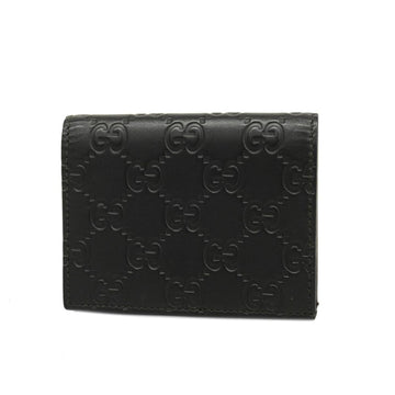 GUCCI Wallet sima 410120 Leather Black Gold Hardware Women's