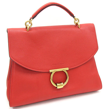 SALVATORE FERRAGAMO Ferragamo Handbag Gancini 21H320 Red Leather Ladies Salvatore