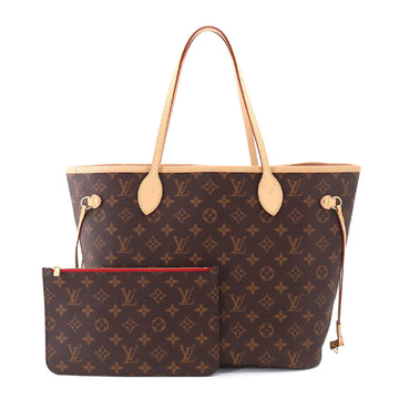 LOUIS VUITTON Monogram Neverfull MM Tote Bag Brown Sleeves M41177 RFID