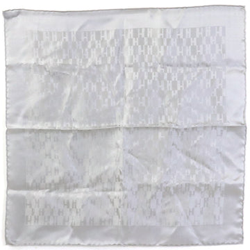 HERMES handkerchief scarf silk light gray unisex h29489a