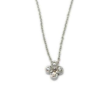 TIFFANY Pt950 4P diamond bezel set necklace 3.2g