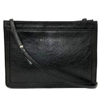 Balenciaga Shoulder Bag Black 339937 Pochette Leather BALNCIAGA Women's Clutch