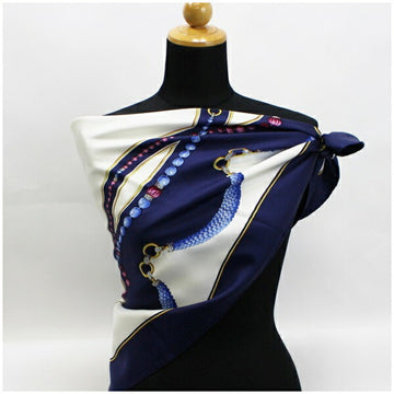 CARTIER scarf muffler navy x white pattern must de ladies