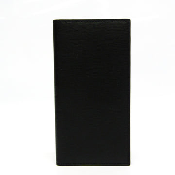 VALEXTRA Unisex Leather Long Bill Wallet [bi-fold] Black