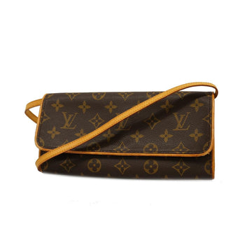 LOUIS VUITTON Shoulder Bag Monogram Pochette Twin GM M51852 Brown Ladies