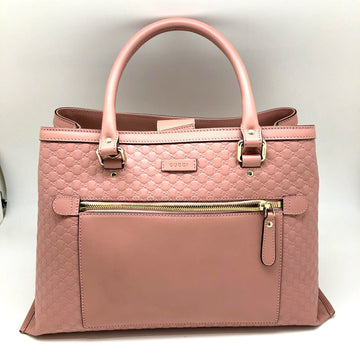 GUCCI 2WAY Handbag Micro GG Shima 510291 Leather Pink Silver Hardware Women's