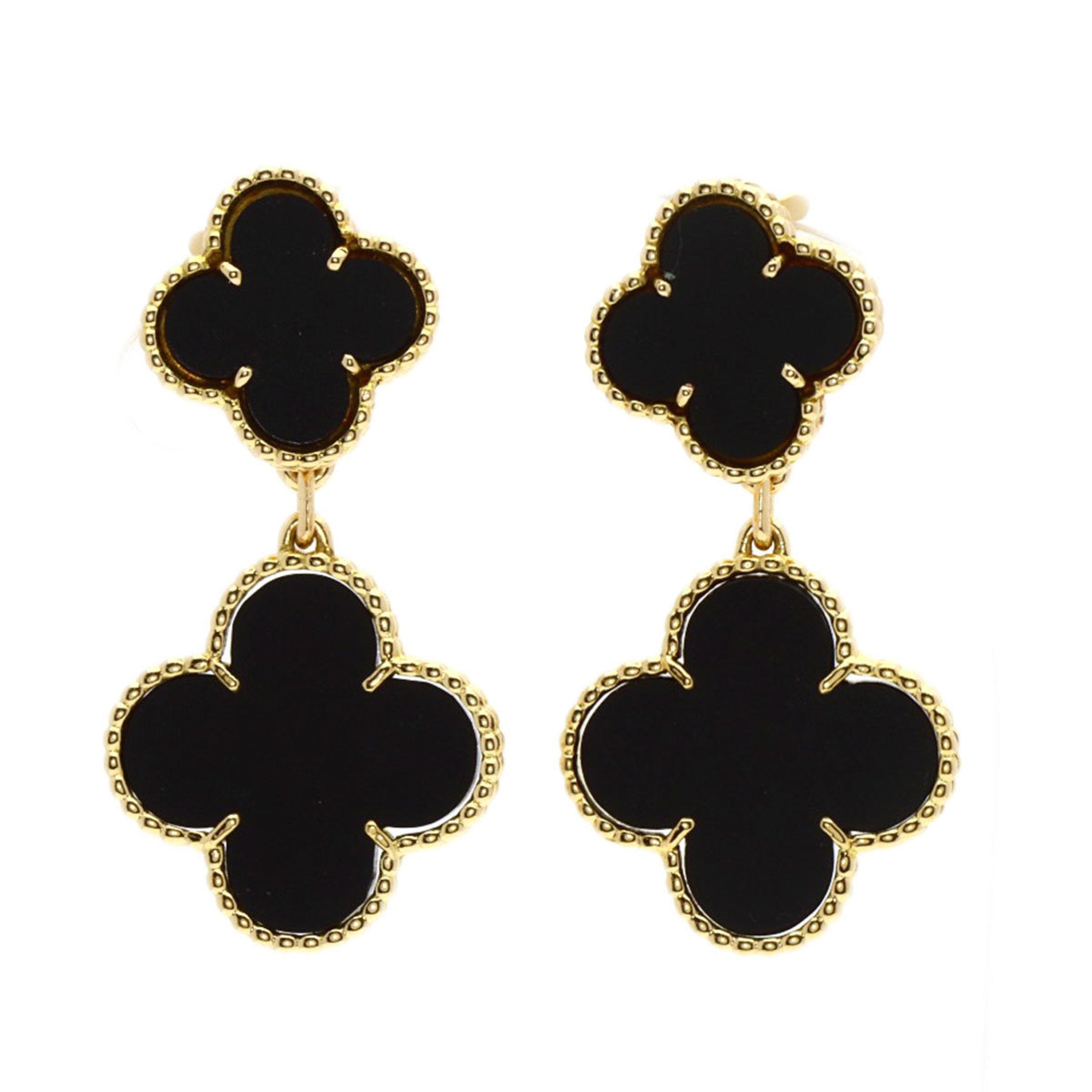 VAN CLEEF & ARPELS Magic Alhambra Onyx Ear K18 Yellow Gold Ladies