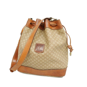 CELINE shoulder bag macadam brown ladies