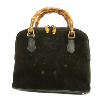 GUCCIAuth  Bamboo Handbags 000 1274 0290 Women's Suede Handbag Black