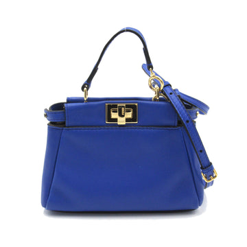 FENDI Micro peekaboo Blue leather