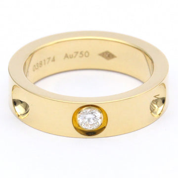 LOUIS VUITTON Petitburg Emplant 1P Diamond Ring 18K Yellow Gold BF557883