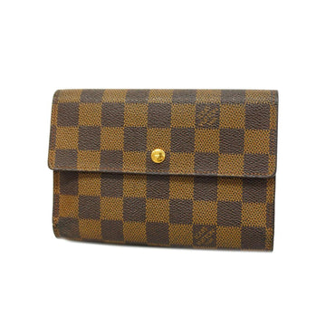 LOUIS VUITTON Trifold Wallet Damier Porte Tresor Etuy Papier N61202 Brown Men's Women's Unisex