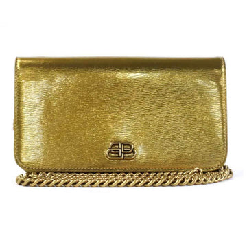 BALENCIAGA diagonal shoulder bag leather gold ladies 601392