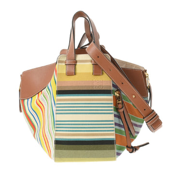 Loewe Hammock Multicolor Women's Canvas Leather Shoulder Bag