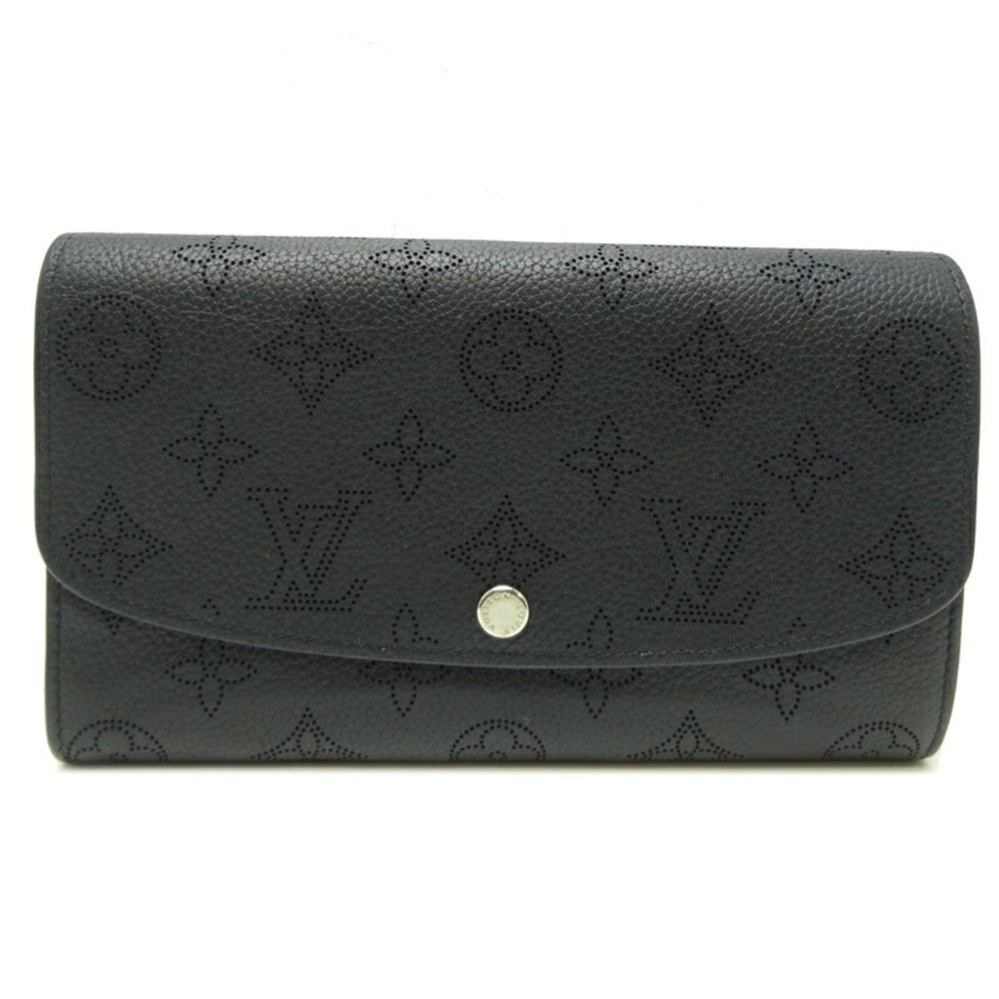 Louis Vuitton Wallet LOUIS VUITTON Long wallet Iris Wallet Monogram Mahina  Noir M60143