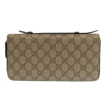 GUCCI GG Supreme Case Round Long Wallet 431714 Beige/Black Ladies