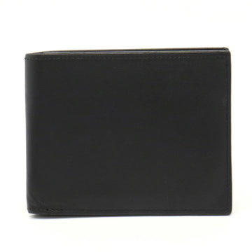 HERMES Citizen Twill Bifold Billfold Wallet Vaux Swift Leather Silk Black R Stamped