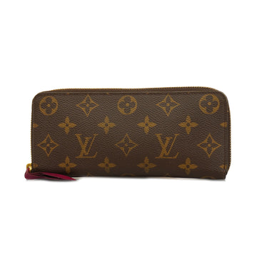 LOUIS VUITTONAuth  Monogram Portofeuil Clemence M60742 Long Wallet Fuchsia