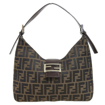 FENDI Canvas Leather Zucca One Shoulder Bag 26569 Brown Women's