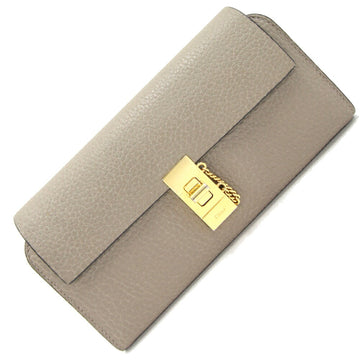 CHLOE  Long Wallet Drew 3P0781 Gray Beige Leather Women's Chain Strap ?