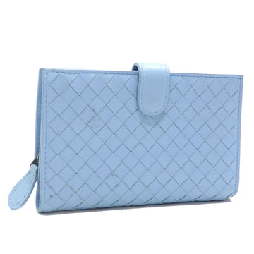 BOTTEGA VENETA Bifold Wallet Women's Blue Leather