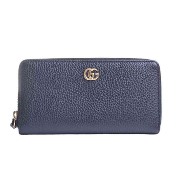 Gucci GG Marmont Zip Around Long Wallet Black Leather