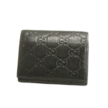 GUCCIAuth ssima Business Card Holder Silver Metal Fittings 120965 Black