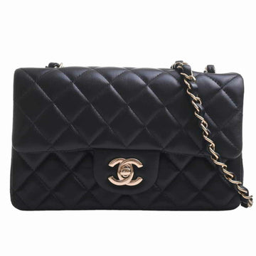 CHANEL Lambskin Matelasse Cocomark Chain Shoulder Bag - Black