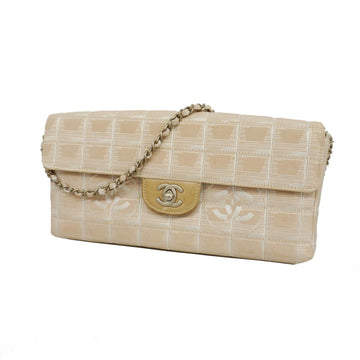 CHANEL Shoulder Bag New Travel Chain Nylon Beige Ladies