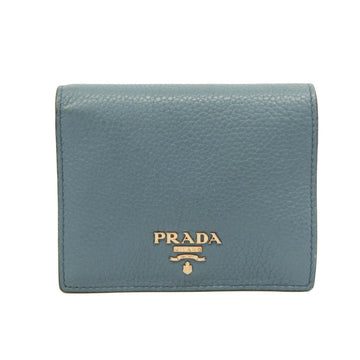PRADA Women's Leather Wallet [bi-fold] Light Blue