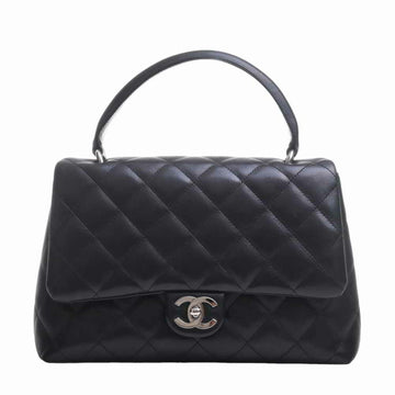 CHANEL Lambskin Matelasse Cocomark Handbag - Black