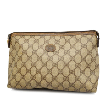 GUCCIAuth  156 01 045 Women's GG Supreme Clutch Bag Beige