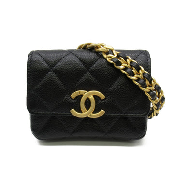 CHANEL Waist pouch Shoulder Bag Black Caviar Skin [Grained Calf] AP2628