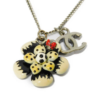 CHANEL Necklace Flower Ladybug Coco Mark Enamel Ivory Black Red 06P CC Women's Accessories Jewelry