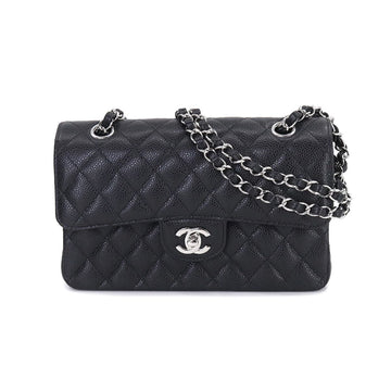 CHANEL matelasse 23 chain shoulder bag caviar skin black A01113 silver metal fittings Matelasse Bag