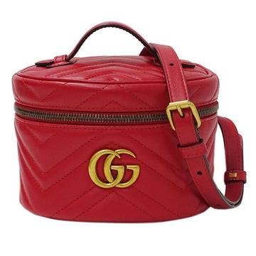 Gucci Bag Ladies Rucksack Daypack GG Marmont Leather 598594 Red Vanity Type