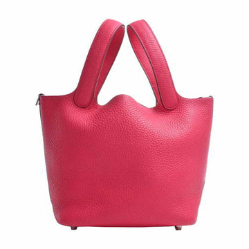 HERMES Taurillon Bikotan Lock PM Handbag Pink Ladies