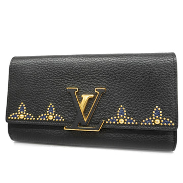 LOUIS VUITTONAuth  Taurillon Portefeuille Capucines M63211 Women's Long Wallet