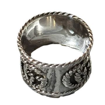 GUCCI Twist Torsion Double G Silver Ag925 Wide Ring No. 19 Men's Accessories Jewelry