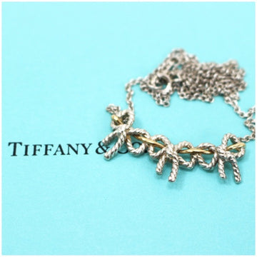 TIFFANY Necklace Triple Ribbon Silver 925 x K18  Women's Pendant