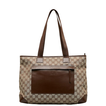 GUCCI GG canvas handbag tote bag 34339 brown beige leather ladies