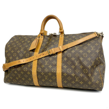 LOUIS VUITTON Boston Bag Monogram Keepall Bandouliere 55 M41414 Brown Men's Women's