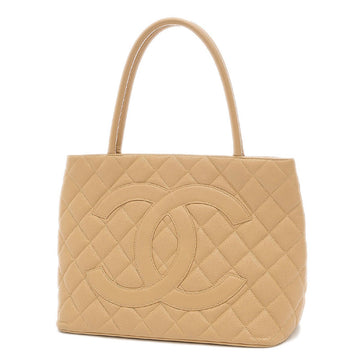 Chanel Reprint Tote Bag Caviar Skin Beige A01804