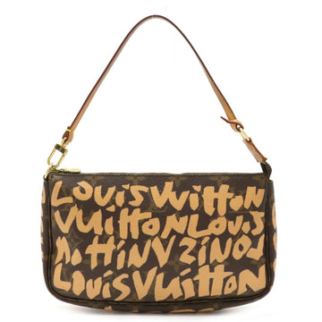 Louis Vuitton Monogram Graffiti Pochette Accessoires Accessory Pouch Handbag Peach M92193