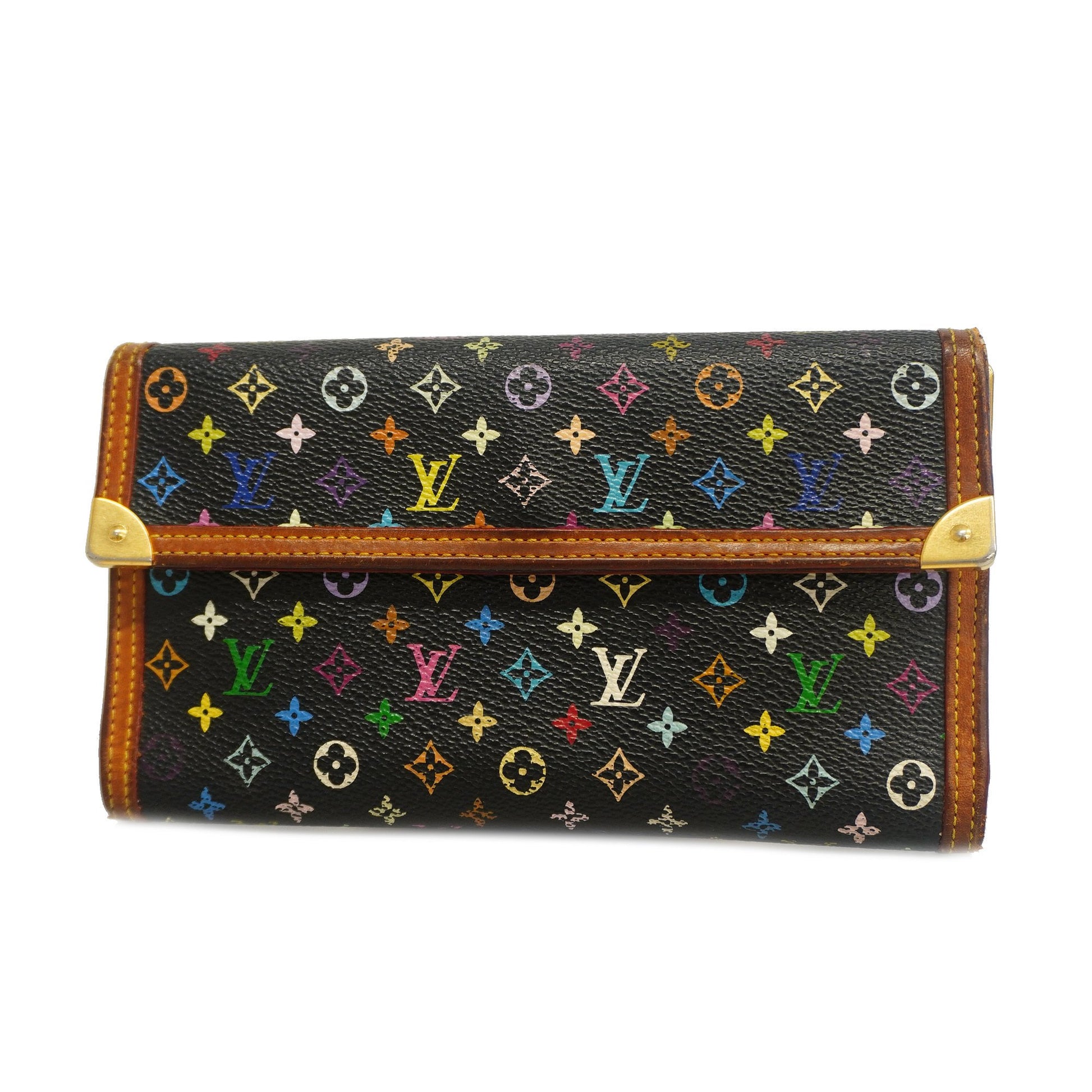 Auth Louis Vuitton Monogram Multicolore Portofeuil International