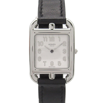HERMES Cape Cod W Tour Wrist Watch watch Wrist Watch CC1.210 Quartz Silver Stainless Steel Leather belt