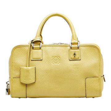 LOEWE Anagram Amazona 28 Handbag Yellow Leather Women's