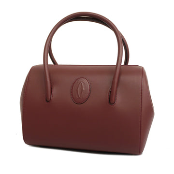 CARTIERAuth  Must Women's Leather Handbag Bordeaux
