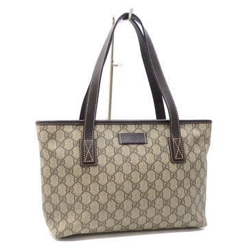 Gucci Tote Bag GG Supreme Women's Beige Brown PVC Leather 211138 Hand Shoulder